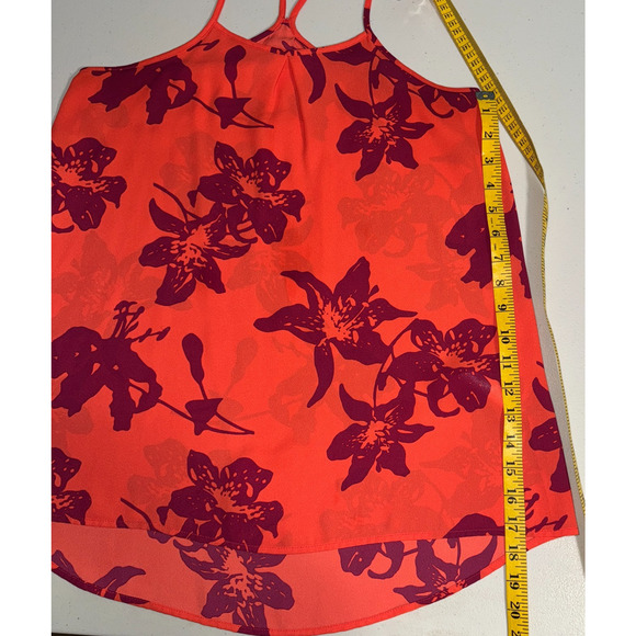 Banana Republic Womens Extra Small Tank Top Tropical Floral Vacation Chiffon - Picture 6 of 6